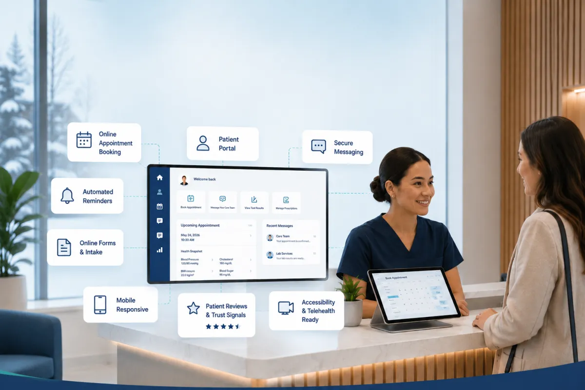 top features healthcare website 2026