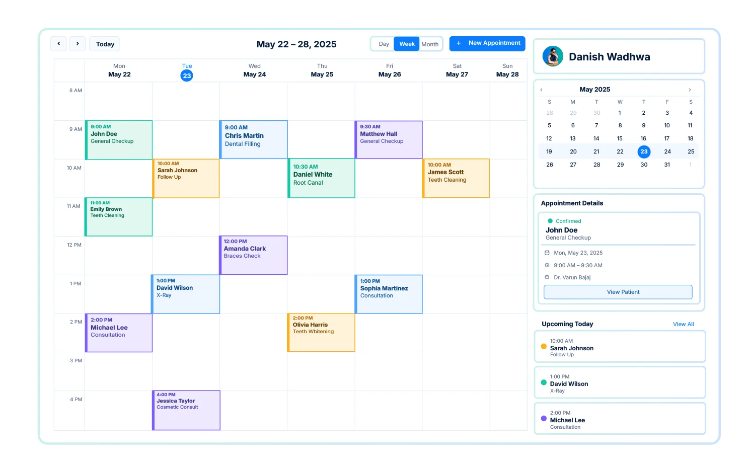 HiClinic’s self-filling booking calendar